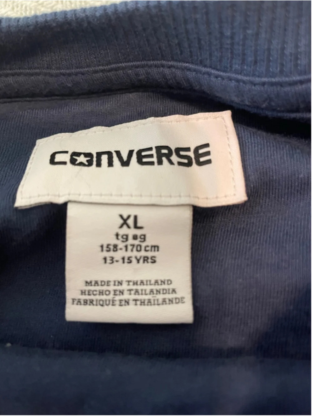 Vintage Boys Converse Colorblock Sweatshirt XL Red White Blue Chuck Taylor